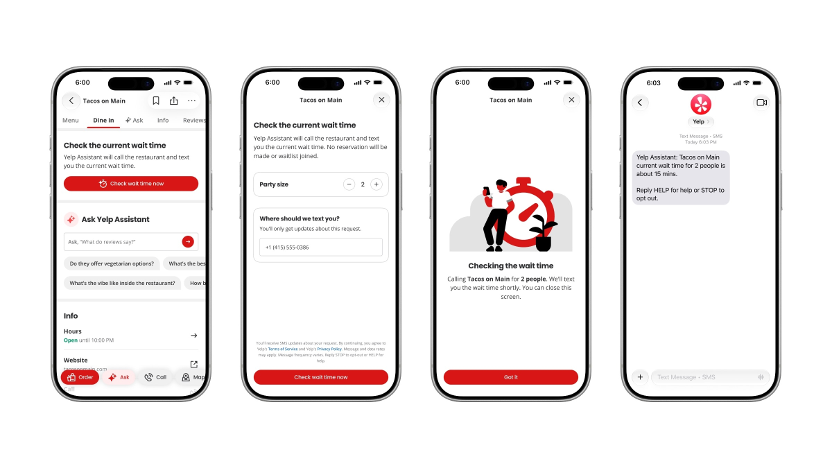 Yelp запустила голосовых агентов для проверки очередей в ресторанах